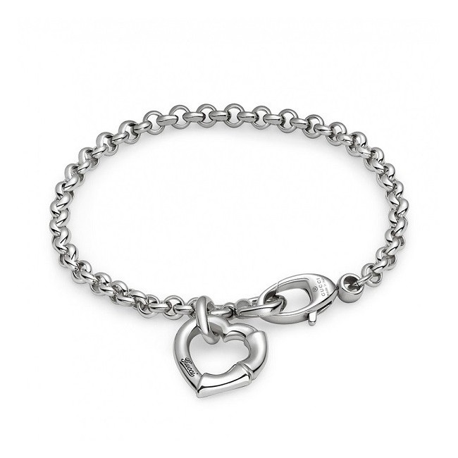 Bamboo Gucci silver heart bracelet - YBA390138001017