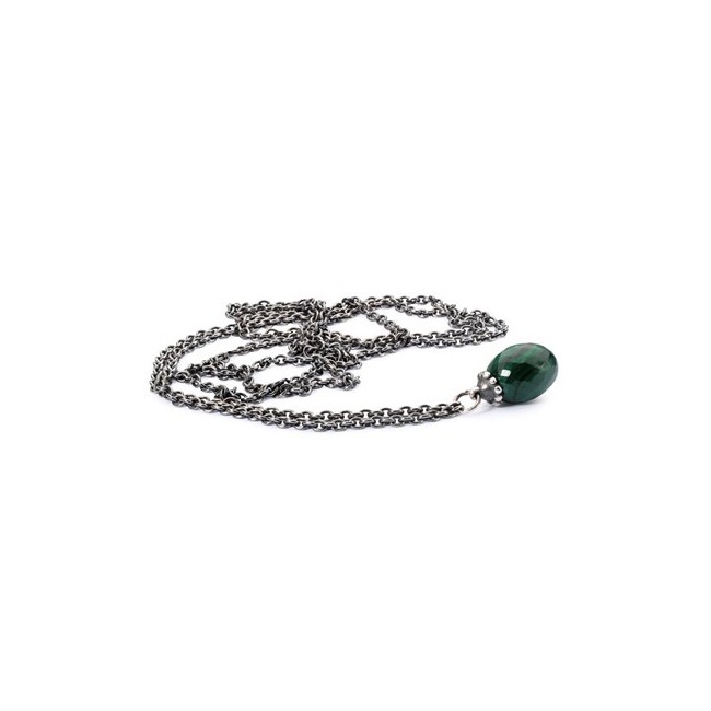 Collana d'Argento con Malachite Trollbeads 60cm - TAGFA-00034