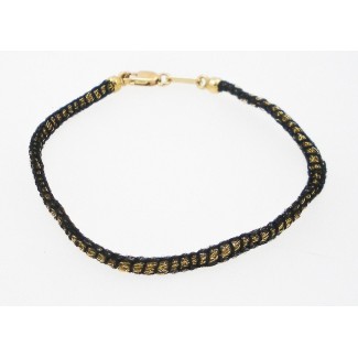 Bracciale Mimì Orofilato con maglia in oro 24kt e tessuto - BY541A-1