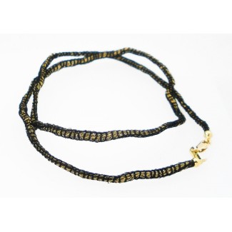 Mimi Netz Armband in 24 kt Gold und Stoff - BY541A-3