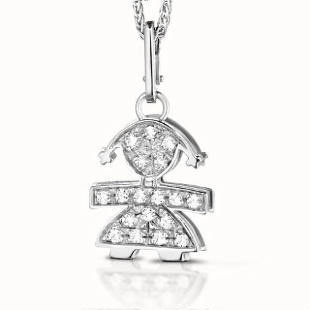 Necklace pendant Le Bebè white gold and diamonds