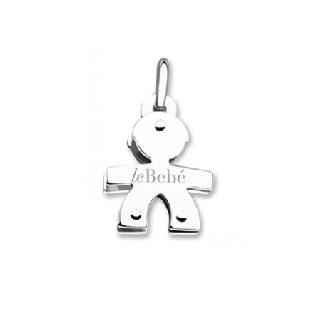 Necklace pendant Le bebè boy in white gold small size