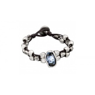 Bracciale mutifilo Uno de50 Flash in metallo e pelle