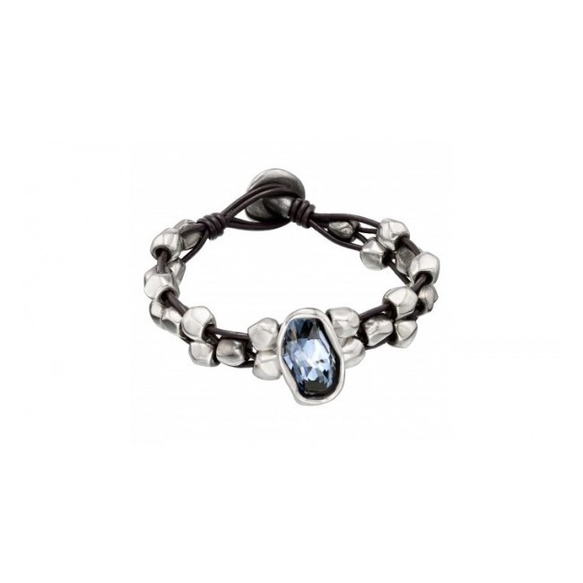 Bracelet Uno de50 Flash metal and leather