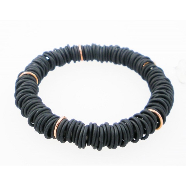 Bracciale Marchisio in acciaio balistico brunito ed oro rosa 18kt