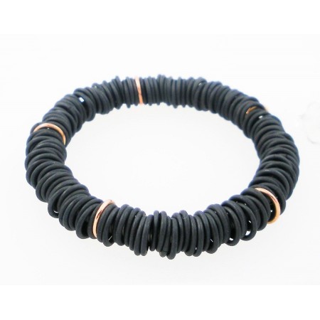 Bracciale Marchisio in acciaio balistico brunito ed oro rosa 18kt