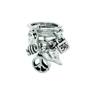 Ring woman Uno de50 Let's go for it! silver plated and charms
