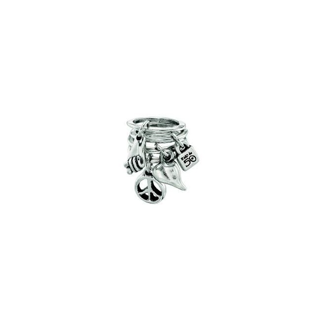 Ring woman Uno de50 Let's go for it! silver plated and charms