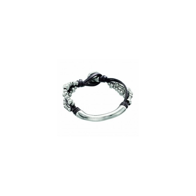 Uno de50 Armband UNISEX Leder und Silber Metall