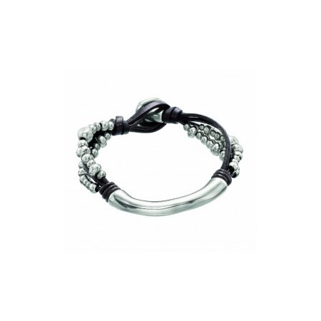 Uno de50 Armband UNISEX Leder und Silber Metall