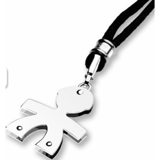 The average Baby boy in white gold pendant necklace