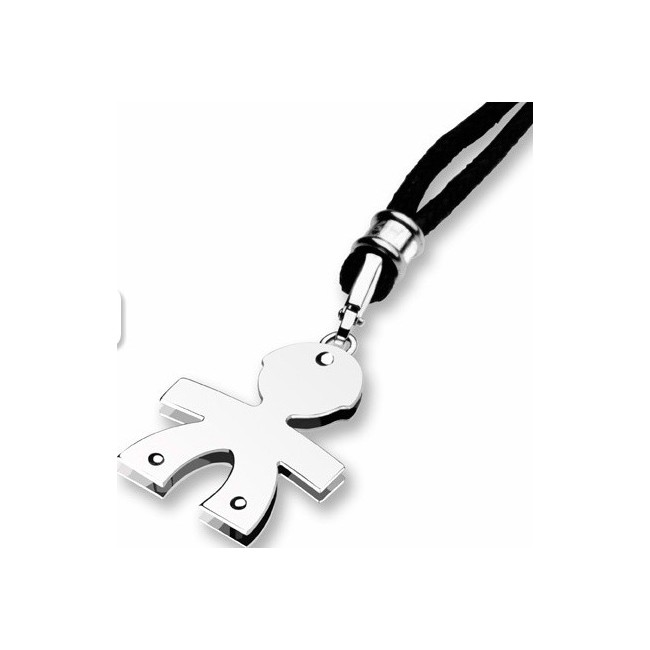 The average Baby boy in white gold pendant necklace