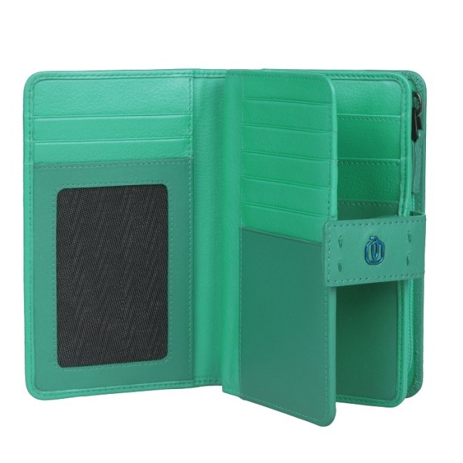 Piquadro portafoglio donna verde a bottone - PD1353P15/VE2