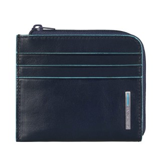 Piquadro Bustina in pelle Blue Square blu con zip - PU3410B2/BLU2