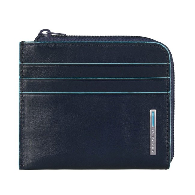 Piquadro Leder Reißverschluss Münzfach Blue Square - PU3410B2/BLU2
