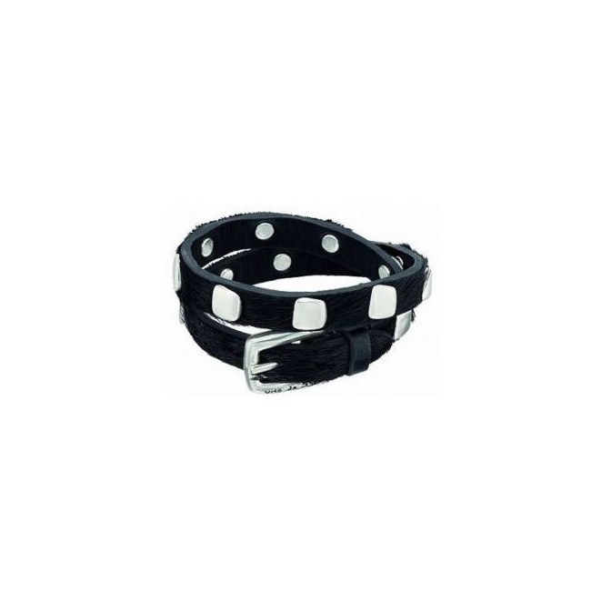 Armband Kein Blamisch Uno de50 Nieten und Leder - PUL1362NGRMTL0M