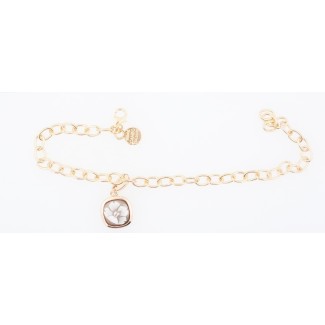 Bracciale Cameo Italiano in argento rosè con cammeo fiore - BCH20-R