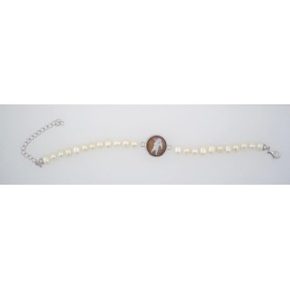 Cameo silver Italian Bead Bracelet with Cameo Angel 2