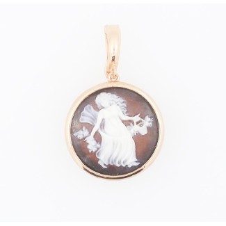 Pendente Cameo Italiano in argento rosè con cammeo donna 2
