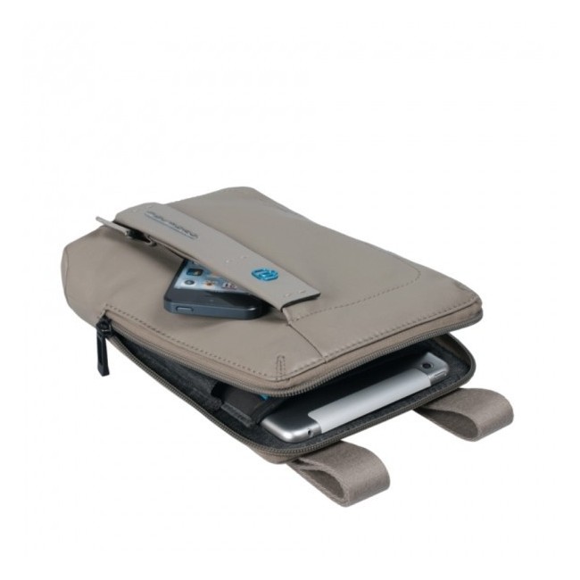 Piquadro leather shoulder bag gray color for mini Ipad - CA3084B2/GR