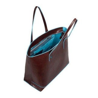 Piquadro leather shopping bag mahogany color- BD3336B2/MO 2