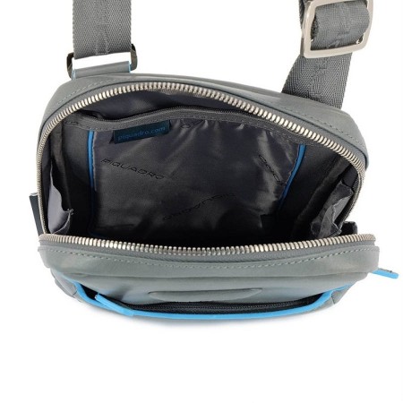 Borsello a Tracolla  in pelle grigia porta mini Ipad - CA3084B2/GR2