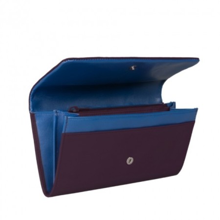 Flap over women's leather wallet purple - PD3211OK-VI