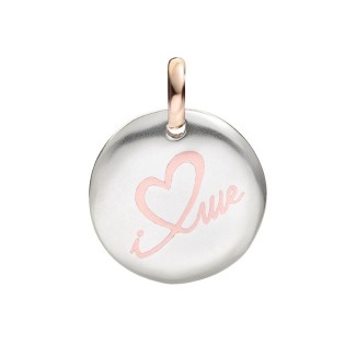 Small Coin pendant  Queriot I love Me silver and gold - F13A03S0203