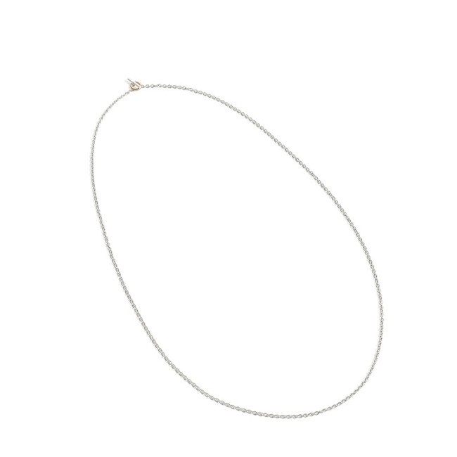 Queriot chain necklace rolò motif in silver and gold - C12A0370