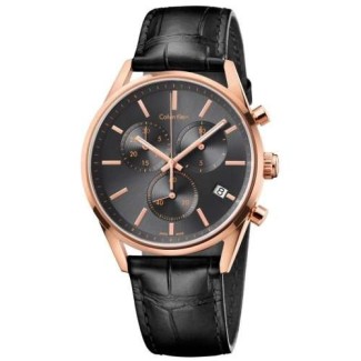 Calvin Klein watch men Formality Pvd leather chrono - K4M276C3