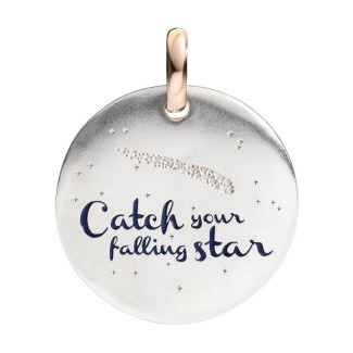 Big coin pendant Queriot Catch your falling star silver and gold