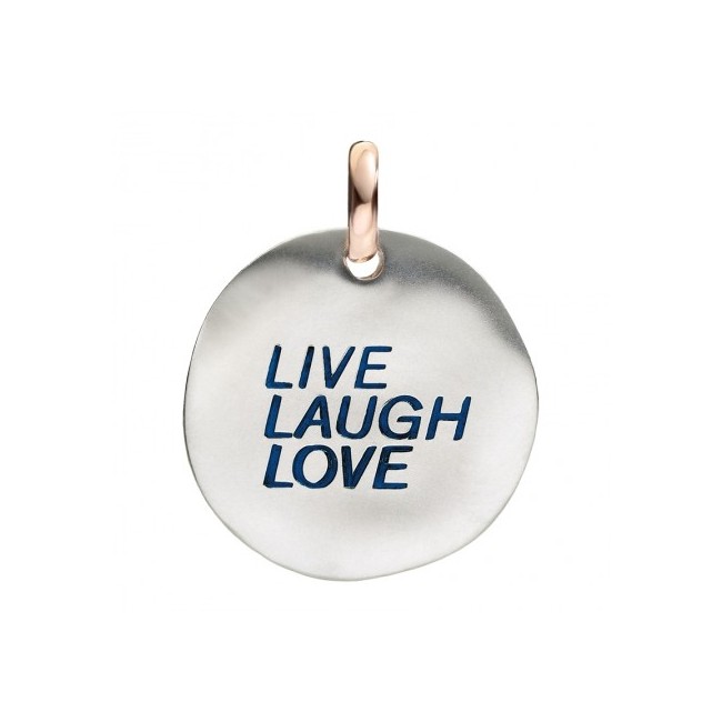 Large coin silver Live Laugh Love Civita by Queriot