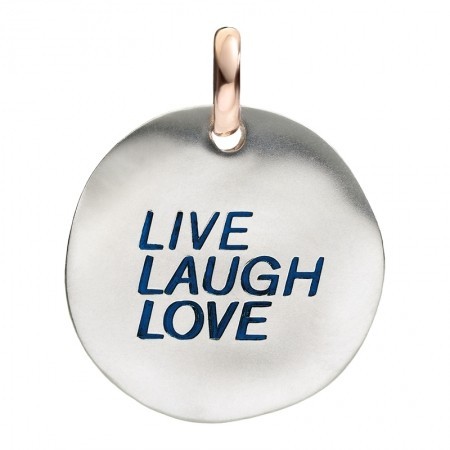 Moneta grande Live Laugh Love in argento Civita by Queriot