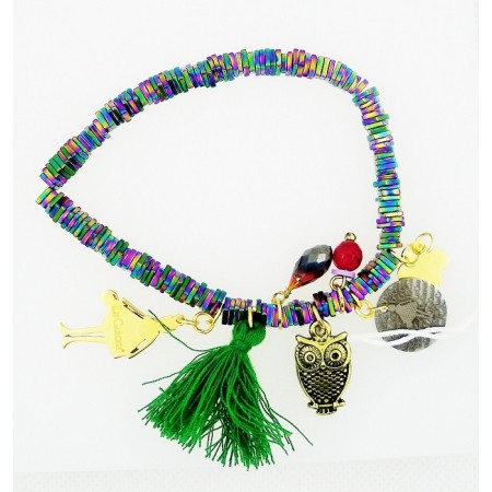 Das zuckerhaltige goldenes Armband mit Charme-Carose elastischen