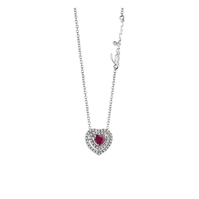Salvini My Heart necklace with ruby shape heart and diamonds