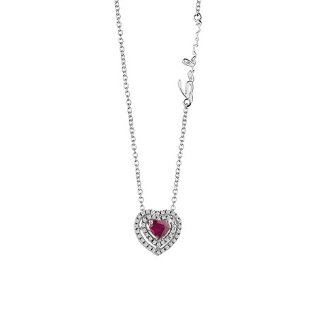Salvini My Heart necklace with ruby shape heart and diamonds