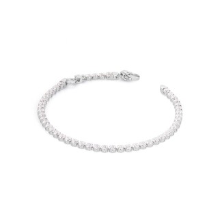 Rosato bracciale Tennis bianco con zirconi