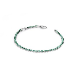 Rosato bracciale Tennis verde con zirconi