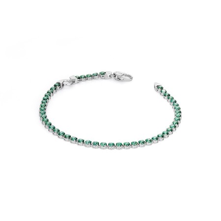 Pinkish green Tennis bracelet with cubic zirconia