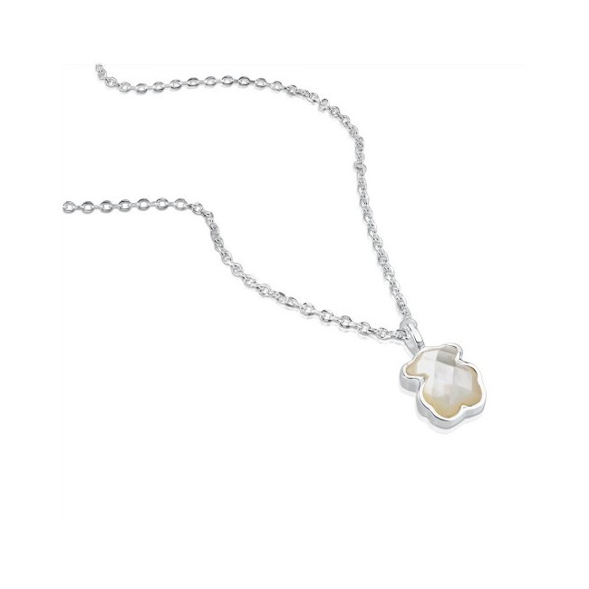 Teddybär Halskette Silber und Mutter Pearl tous