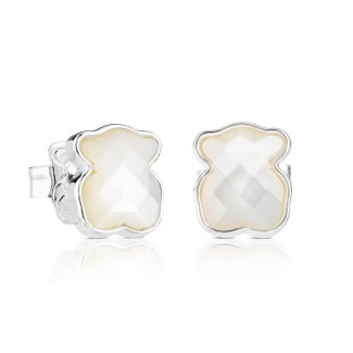 Tous bear earrings Silver Bear and mother of Pearl