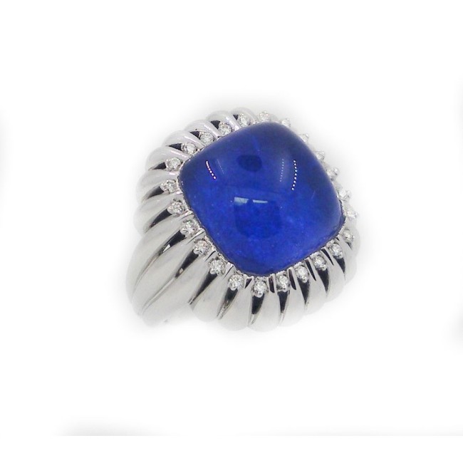 Anello Passione Giorgio Visconti quarzo blu e diamanti