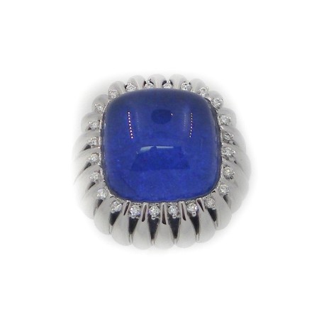 Blue quartz and diamond ring Passion Giorgio Visconti