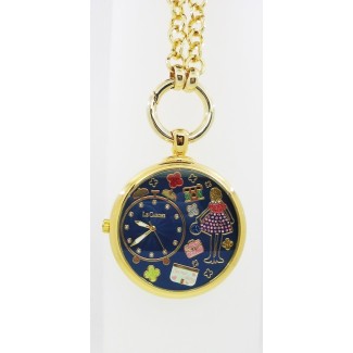 Necklace Watch The Carose Time Onions Cu Blue