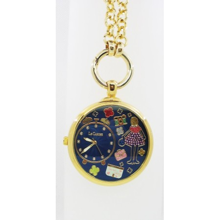 Halskette Uhr die Carose Zeit Zwiebeln Cu-Blue