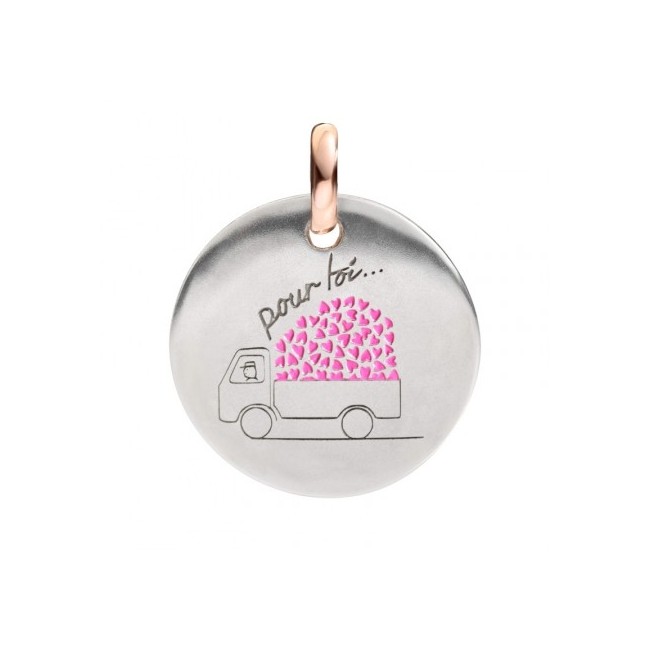 Silver coin grande Pour toi Civita by Queriot