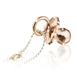 Die Baby Schnuller Halskette Silber Suonamore Rose