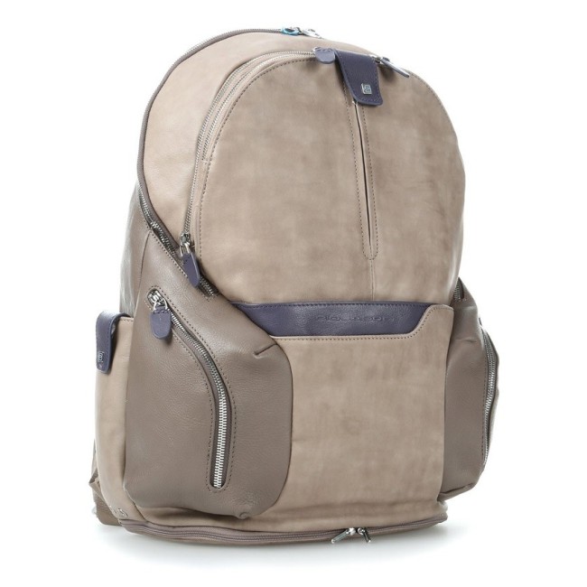 Taupe Leder-Rucksack Coleos Piquadro-CA2943OS02/T