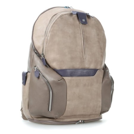 Taupe Leder-Rucksack Coleos Piquadro-CA2943OS02/T