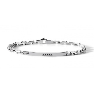 Bracciale Comete Uomo in acciaio e Spinelli neri, Delta